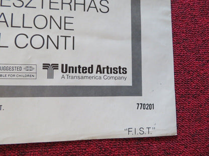 F.I.S.T - ADVANCE FOLDED US ONE SHEET POSTER SYLVESTER STALLONE ROD STEIGER 1978 - Rendezvous Cinema