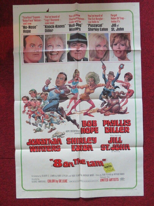 8 ON THE LAM FOLDED US ONE SHEET POSTER BOB HOPE PHYLLIS DILLER 1967