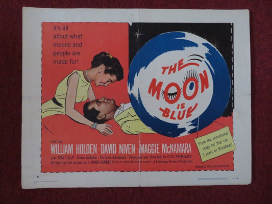 THE MOON IS BLUE US HALF SHEET (22"x 28")  POSTER WILLIAM HOLDEN 1953