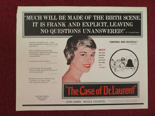 THE CASE OF DR.LAURENT US HALF SHEET (22"x 28") POSTER JEAN GABIN 1958 - Rendezvous Cinema