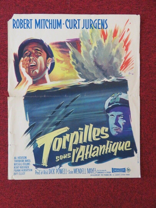 TORPILLES SOUS L'ATLANTIQUE / THE ENEMY BELOW FRENCH ROLLED (22"x18") POSTER