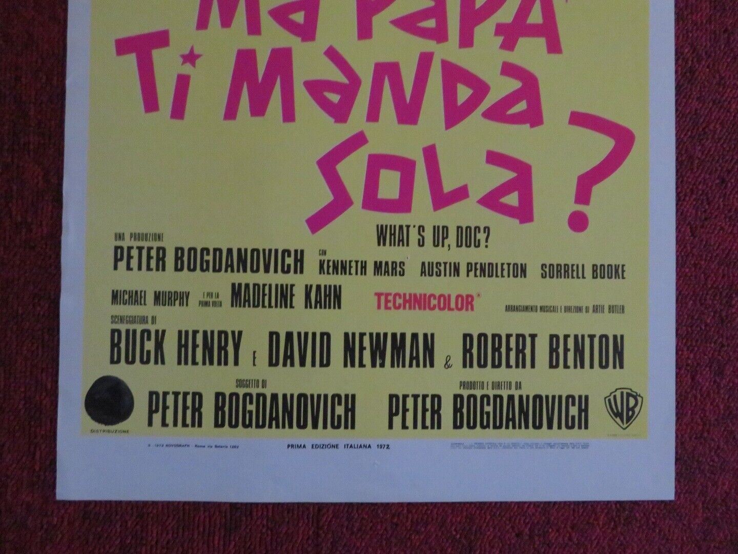 MA PAP' TI MANDA SOLA? ITALIAN LOCANDINA (27.5"x13")  POSTER 1972