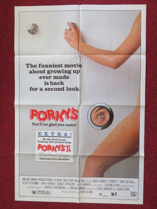 PORKY'S - RE RELEASE PROMO FOLDED US ONE SHEET POSTER DAN MONAHAN 1983 - Rendezvous Cinema