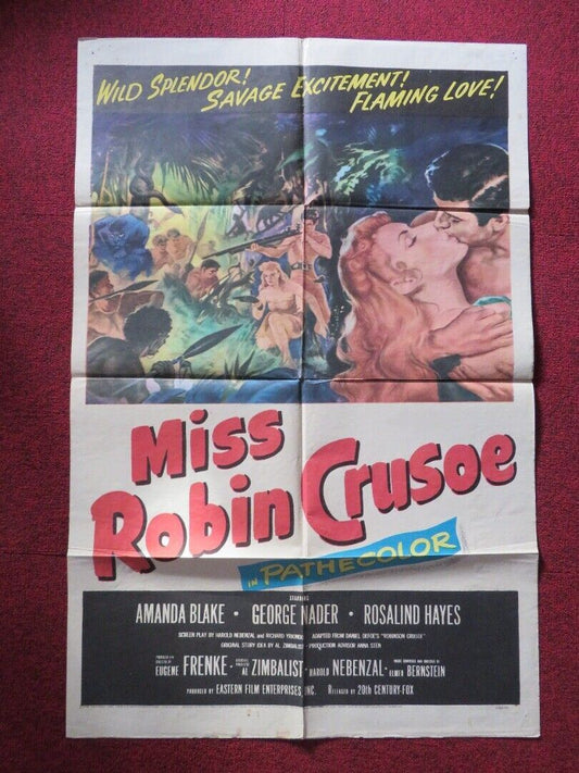 MISS ROBIN CRUSOE FOLDED US ONE SHEET POSTER AMANDA BLAKE GEORGE NADER 1953 - Rendezvous Cinema