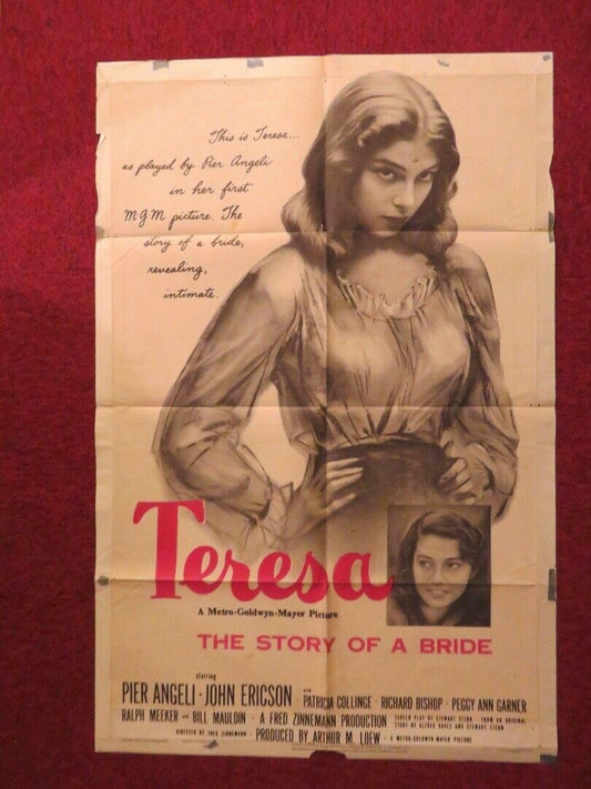 TERESA FOLDED US ONE SHEET POSTER PIER ANGELI JOHN ERICSON 1951 - Rendezvous Cinema