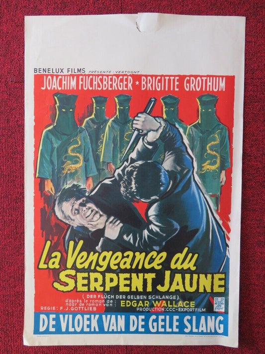 LA VENGEANCE DU SERPENT JAUNE BELGIUM (22"x14.5") POSTER BRIGITTE GROTHUM '63