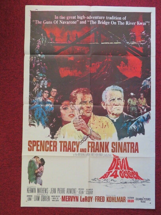 THE DEVIL AT 4 O'CLOCK FOLDED US ONE SHEET POSTER SPENCER TRACY 1961