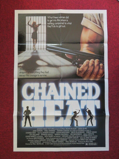 CHAINED HEAT FOLDED US ONE SHEET POSTER LINDA BLAIR JOHN VERNON 1983 - Rendezvous Cinema