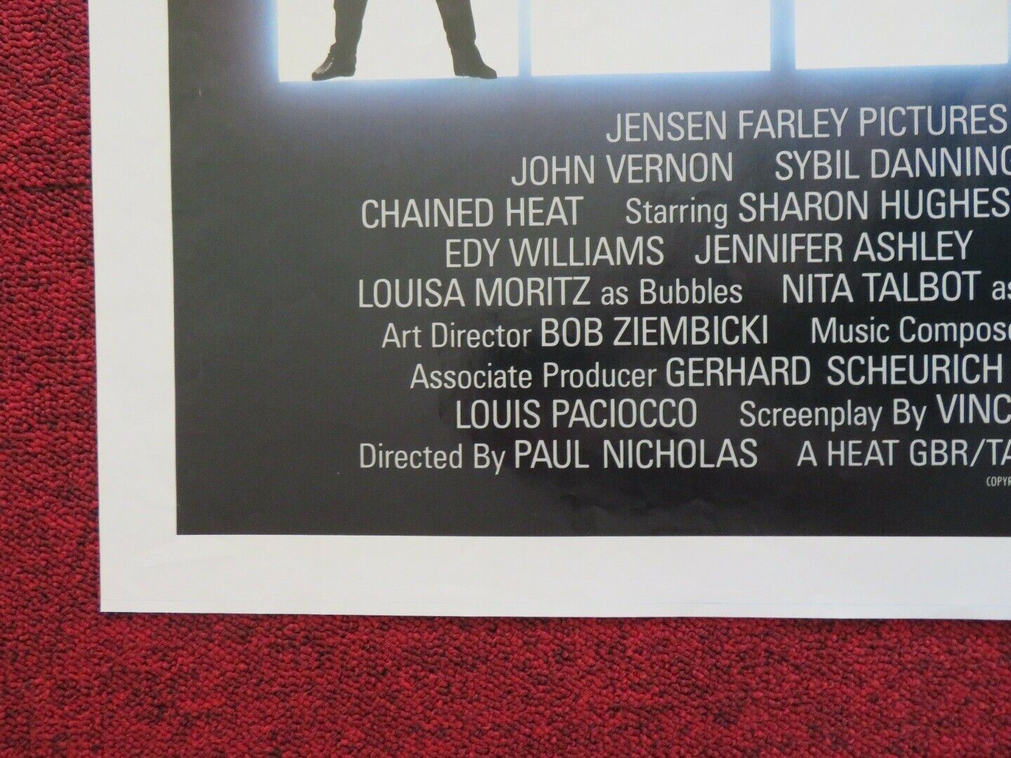 CHAINED HEAT FOLDED US ONE SHEET POSTER LINDA BLAIR JOHN VERNON 1983 - Rendezvous Cinema