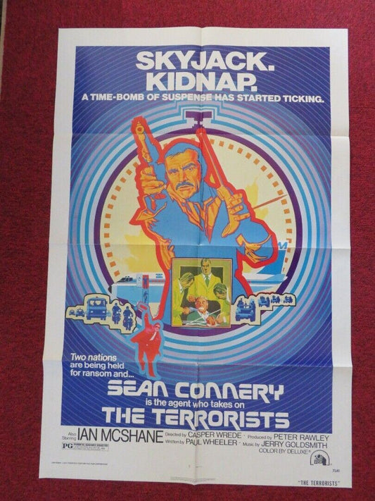THE TERRORISTS FOLDED US ONE SHEET POSTER SEAN CONNERY IAN MCSHANE 1974 - Rendezvous Cinema