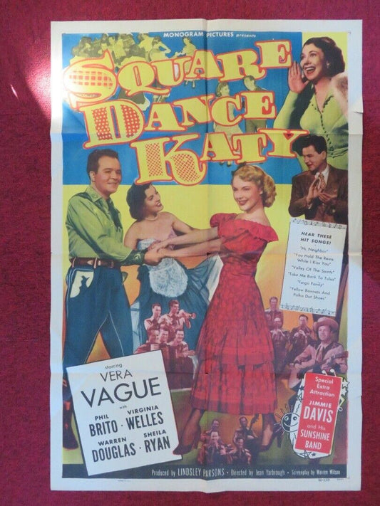 SQUARE DANCE KATY FOLDED US ONE SHEET POSTER BARBARA JO ALLEN JIMMIE DAVIS 1950 - Rendezvous Cinema