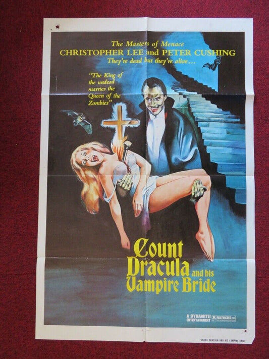 COUNT DRACULA AND HIS VAMPIRE BRIDE FOLDED US ONE SHEET POSTER 1973