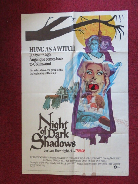 NIGHT OF DARK SHADOW'S FOLDED US ONE SHEET POSTER DAVID SELBY GRAYSON HALL 1971 - Rendezvous Cinema