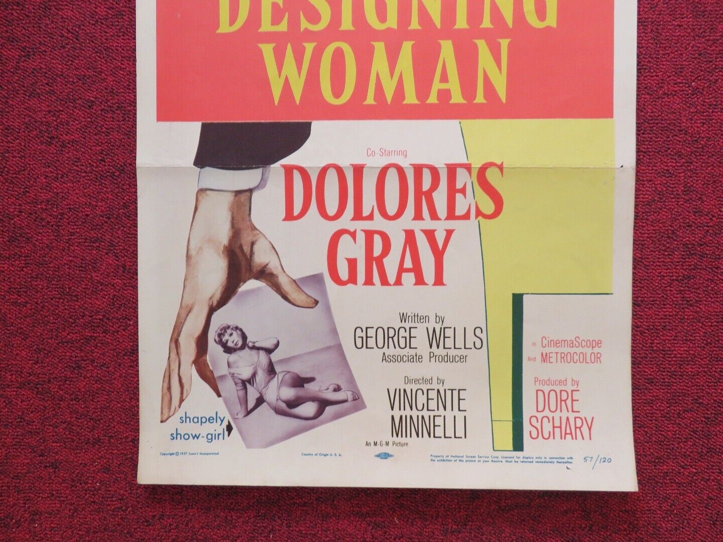 DESIGNING WOMAN US INSERT (14"x 36") POSTER GREGORY PECK LAUREN BACALL 1957