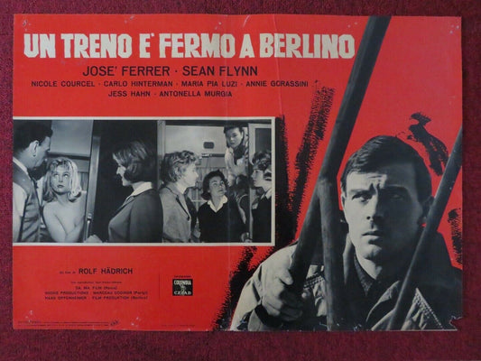 UN TRENO E' FERMO A BERLINO / STOP TRAIN 349 ITALIAN FOTOBUSTA POSTER 1963
