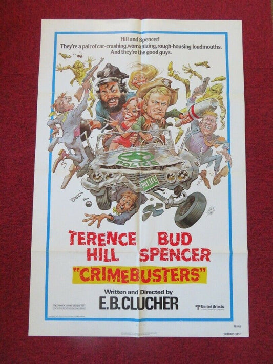 CRIMEBUSTERS FOLDED US ONE SHEET POSTER TERRENCE HILL BUD SPENCER 1979