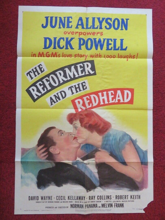 THE REFORMER AND THE REDHEAD FOLDED US ONE SHEET POSTER JUNE ALLYSON 1950 - Rendezvous Cinema