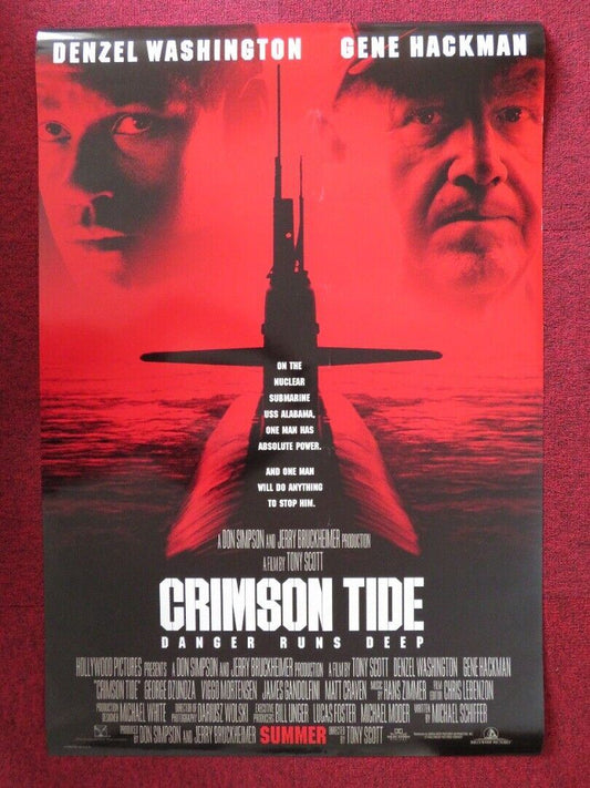 CRIMSON TIDE US ONE SHEET ROLLED POSTER DENZEL WASHINGTON GENE HACKMAN 1995 - Rendezvous Cinema