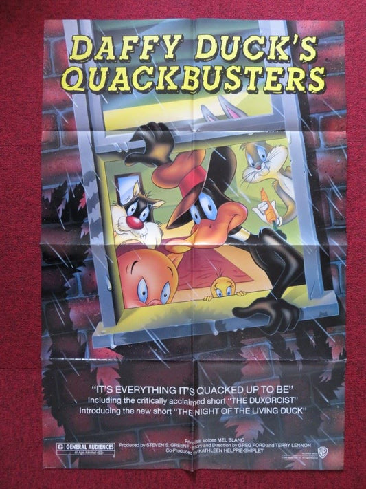 DAFFY DUCK'S QUACKBUSTERS FOLDED US ONE SHEET POSTER MEL BLANC 1988 - Rendezvous Cinema