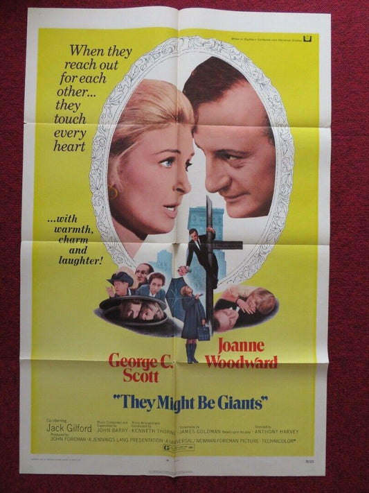 THEY MIGHT BE GIANTS FOLDED US ONE SHEET POSTER GEORGE C. SCOTT 1971