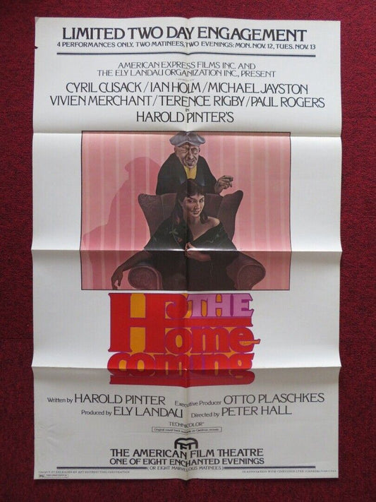 THE HOMECOMING FOLDED US ONE SHEET POSTER CYRIL CUSACK IAN HOLM 1973 - Rendezvous Cinema