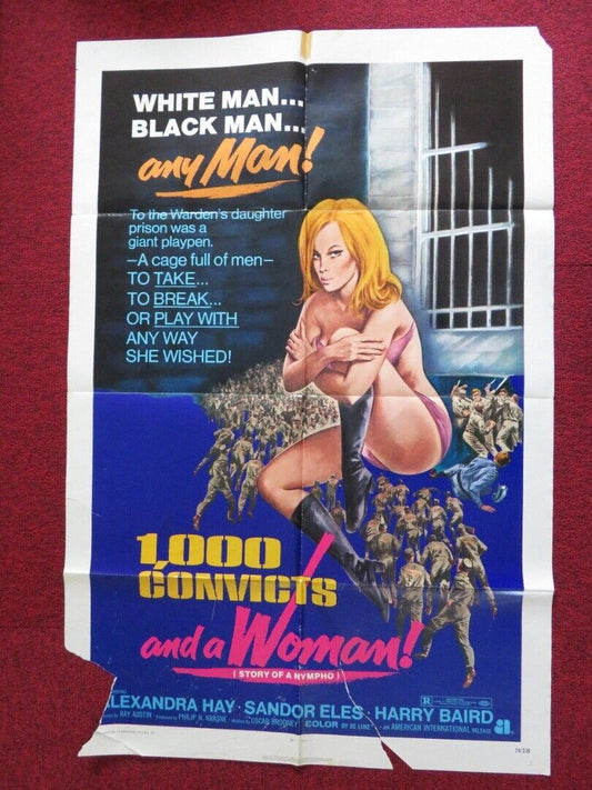 1000 CONVICTS AND A WOMAN FOLDED US ONE SHEET POSTER ALEXANDRA HAY 1971