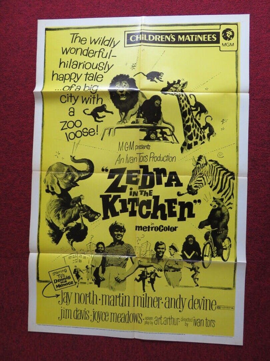 ZEBRA IN THE KITCHEN US ONE SHEET POSTER JAY NORTH MARTIN MILNER 1972 - Rendezvous Cinema