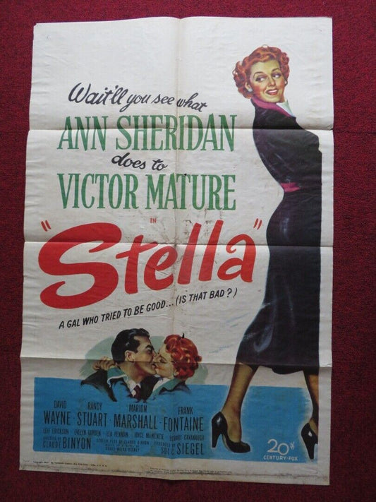 STELLA FOLDED U.S ONE SHEET POSTER ANN SHERIDAN VICTOR MATURE 1950 - Rendezvous Cinema