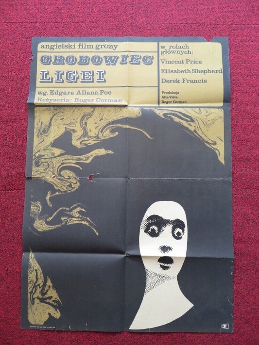 THE TOMB OF LIGEIA FOLDED POLISH ONE SHEET 23" X 33" POSTER VINCENT PRICE 1964 - Rendezvous Cinema