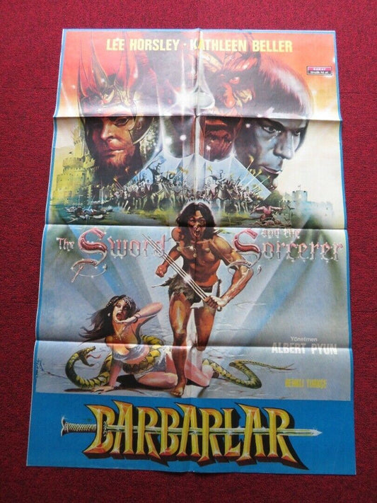 THE SWORD AND THE SORCERER FOLDED TURKISH ONE SHEET POSTER 26" x 39" LEE HORSLEY - Rendezvous Cinema