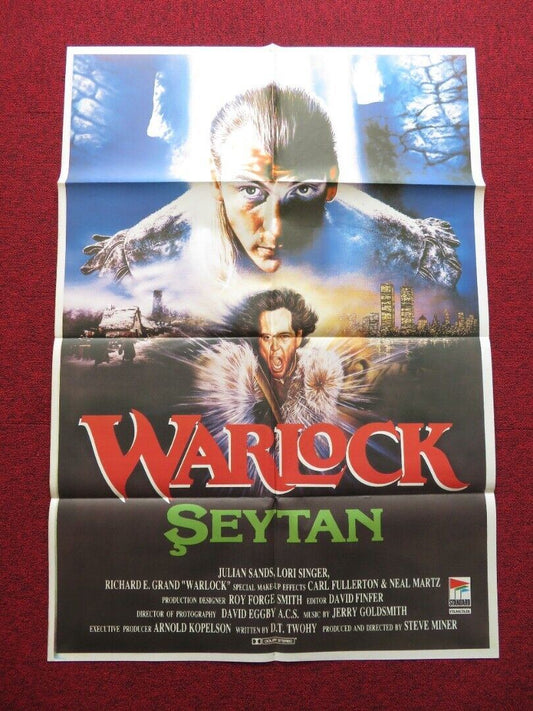 WARLOCK FOLDED TURKISH ONE SHEET POSTER JULIAN SANDS RICHARD E. GRANT 1989 - Rendezvous Cinema