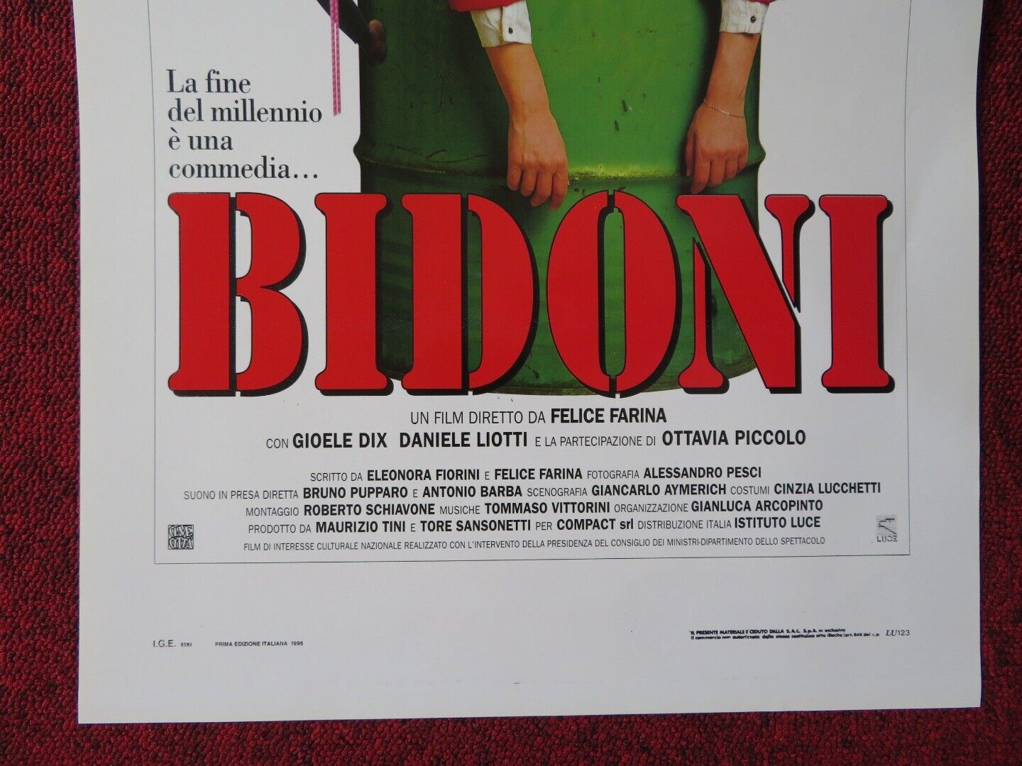 BIDONI  ITALIAN LOCANDINA (27.5"x13") POSTER ANGLA FINOCCHIARO 1995