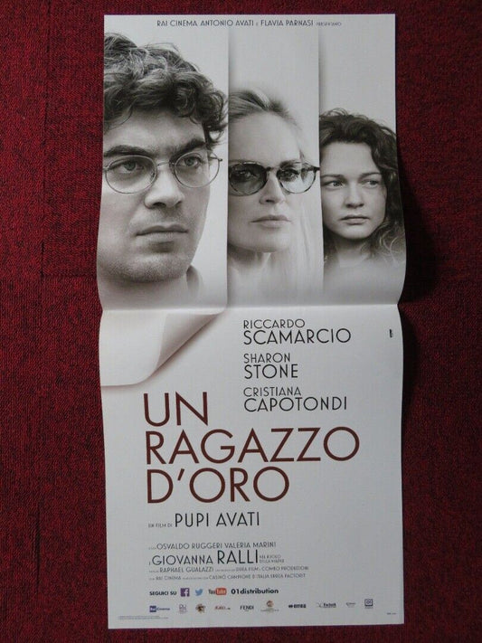 UN RAGAZZO D'ORO  ITALIAN LOCANDINA (27"x12.5") POSTER SHARON STONE 2014
