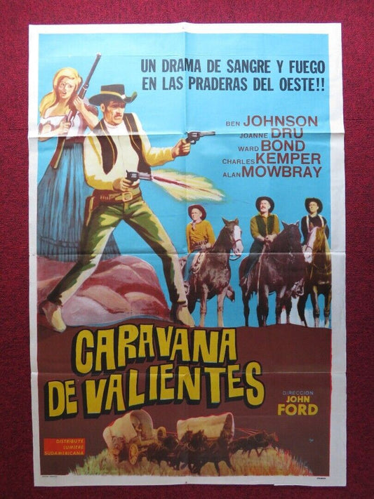 WAGON MASTER FOLDED ARGENTINA POSTER BEN JOHNSON JOANNE DRU 1950 - Rendezvous Cinema