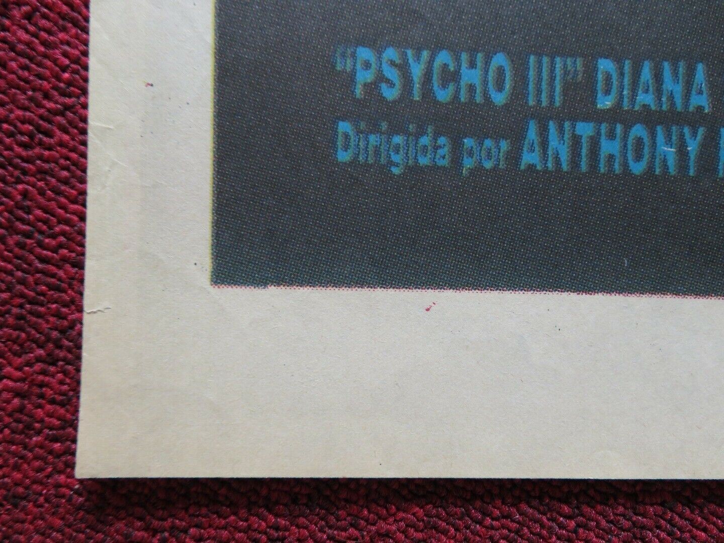PSYCHO III FOLDED ARGENTINA POSTER ANTHONY PERKINS DIANA SCARWID 1986