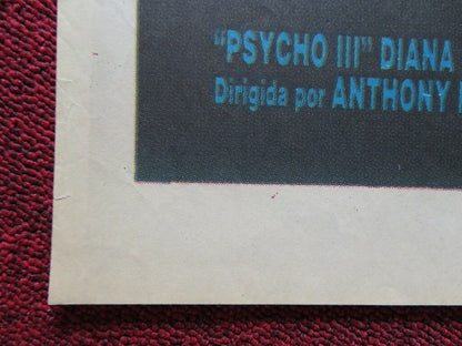 PSYCHO III FOLDED ARGENTINA POSTER ANTHONY PERKINS DIANA SCARWID 1986