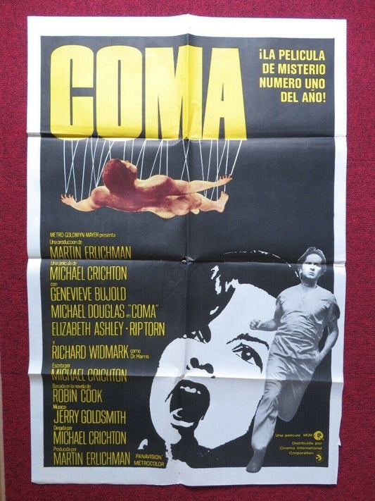 COMA FOLDED ARGENTINA POSTER MICHAEL DOUGLAS GENEVIEVE BUJOLD 1978 - Rendezvous Cinema