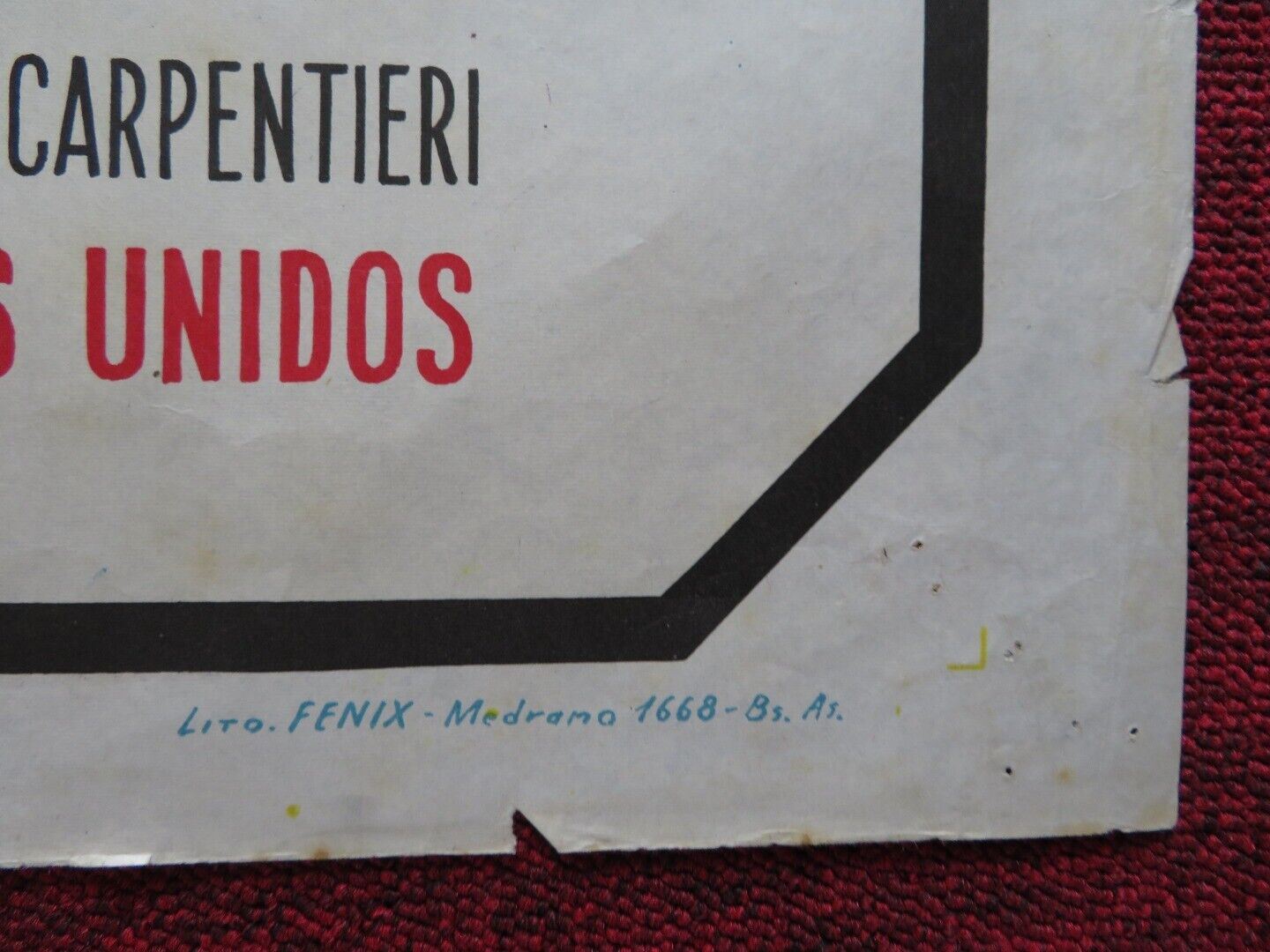 THE HILLS RUN RED FOLDED ARGENTINA POSTER THOMAS HUNTER HENRY SILVA 1966