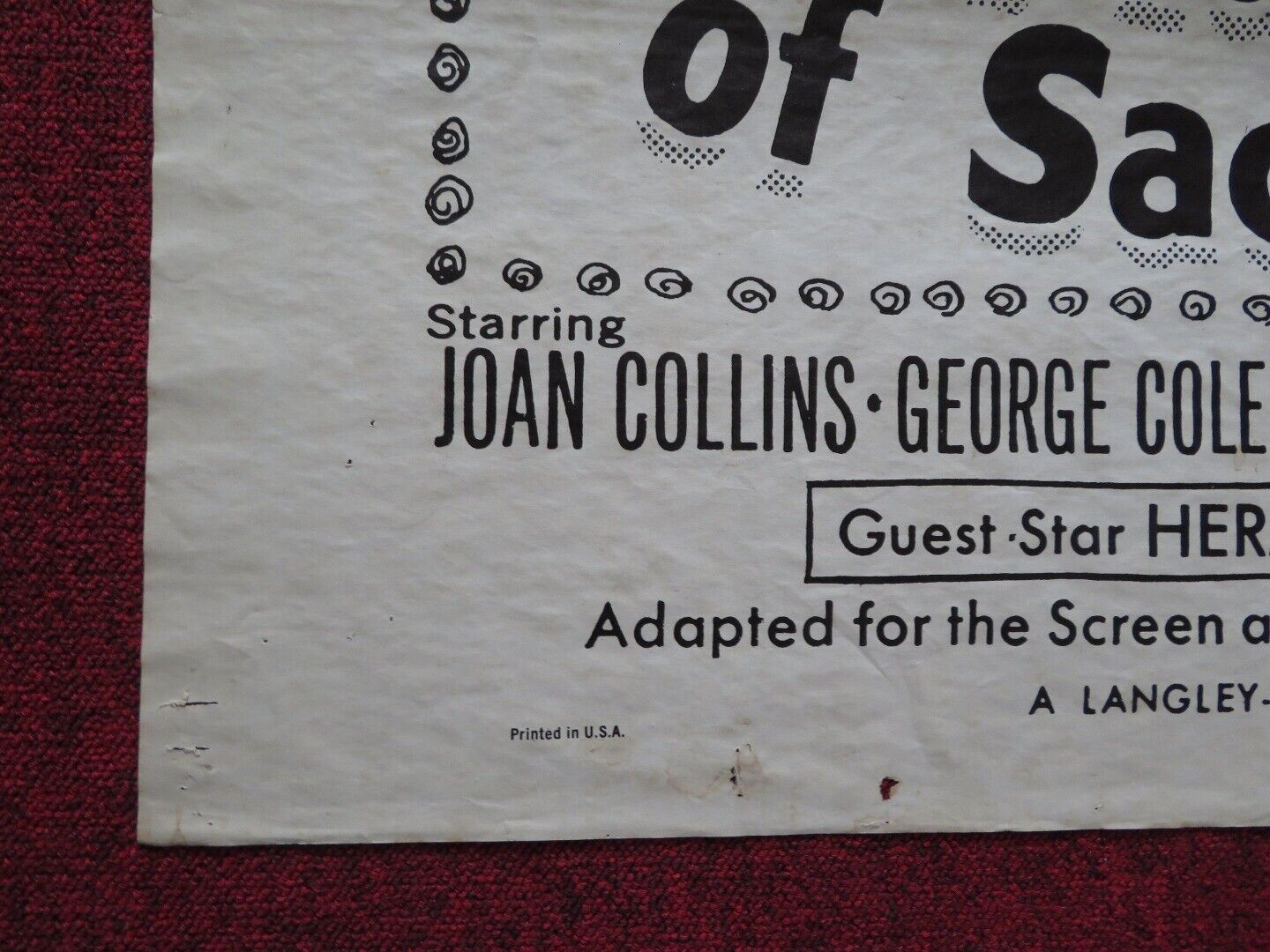 THE ADVENTURES OF SADIE FOLDED US ONE SHEET POSTER JOAN COLLINS GEORGE COLE 1953 - Rendezvous Cinema