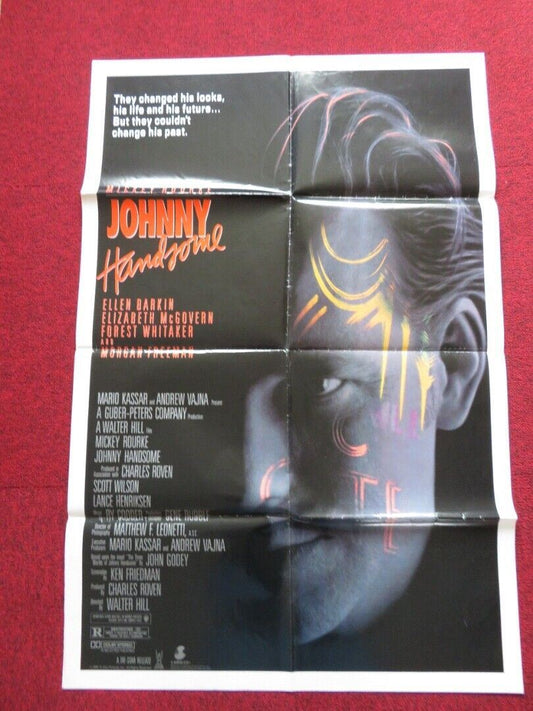JOHNNY HANDSOME FOLDED US ONE SHEET POSTER MICKEY ROURKE 1989