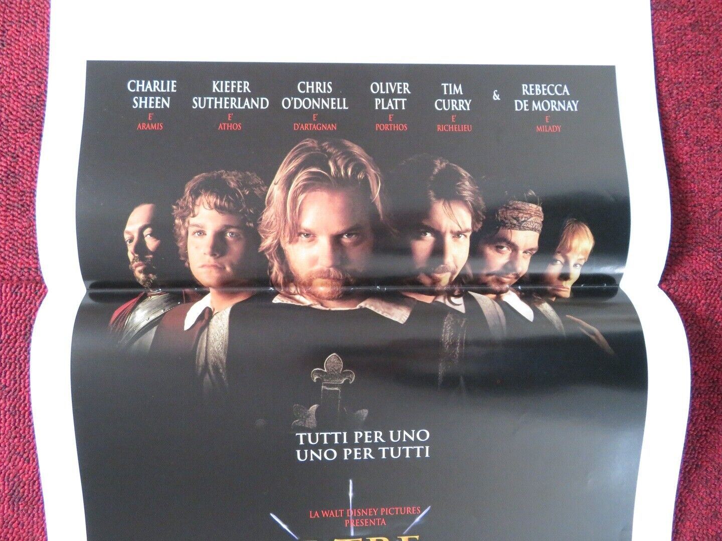 THE THREE MUSKETEERS ITALIAN LOCANDINA (27.5"x13") POSTER CHARLIE SHEEN 1994 - Rendezvous Cinema