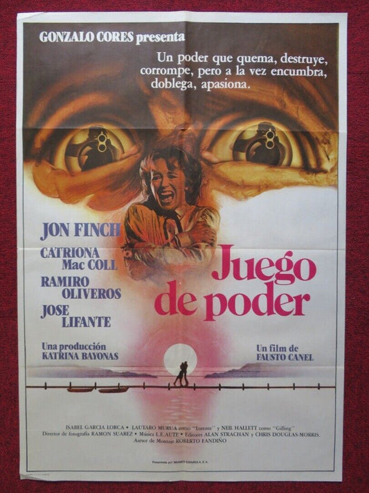 JUEGO DE PODER SPANISH ROLLED POSTER JON FINCH CATRIONA MACCOLL 1983