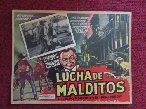 LUCHA DE MALDITOS MEXICAN LOBBY CARD  EDWARD G.ROBINSON JOEL MCCREA 1935