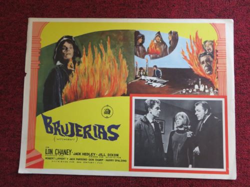 WITCHCRAFT MEXICAN LOBBY CARD LON CHANEY JACK HEDLEY JILL DIXON 1964