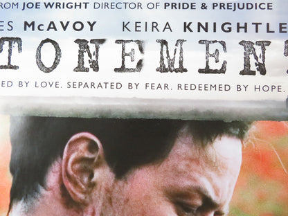 ATONEMENT UK ONE SHEET ROLLED POSTER KEIRA KNIGHTLEY JAMES MCAVOY 2007 Rendezvous Cinema Movie posters