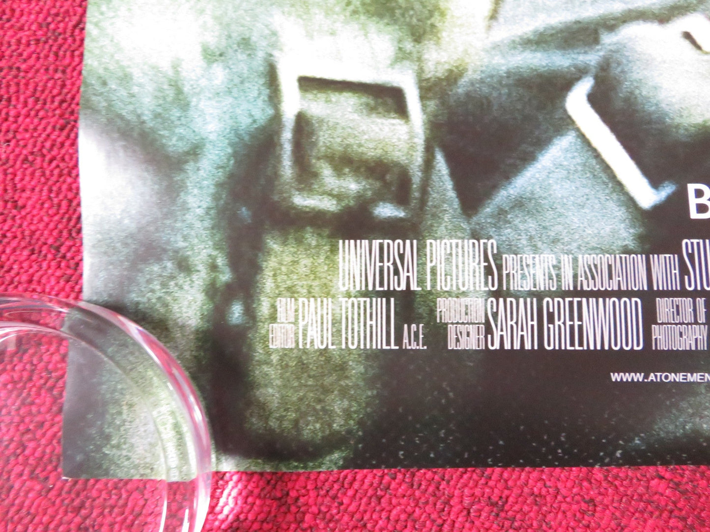 ATONEMENT UK ONE SHEET ROLLED POSTER KEIRA KNIGHTLEY JAMES MCAVOY 2007 Rendezvous Cinema Movie posters