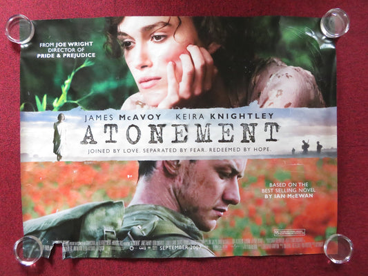 ATONEMENT UK QUAD ROLLED POSTER KEIRA KNIGHTLEY JAMES MCAVOY 2007 Rendezvous Cinema Movie posters