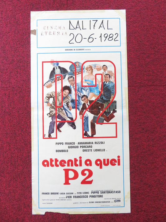 ATTENTI A QUEI P2 ITALIAN LOCANDINA POSTER PIPPO FRANCO GIORGIO PORCARDO 1982 Rendezvous Cinema Movie posters