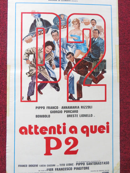 ATTENTI A QUEI P2 ITALIAN LOCANDINA POSTER PIPPO FRANCO GIORGIO PORCARDO 1982 Rendezvous Cinema Movie posters