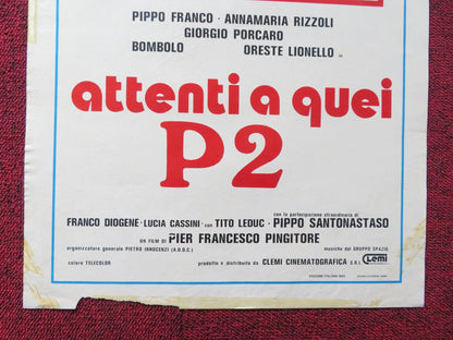 ATTENTI A QUEI P2 ITALIAN LOCANDINA POSTER PIPPO FRANCO GIORGIO PORCARDO 1982 Rendezvous Cinema Movie posters